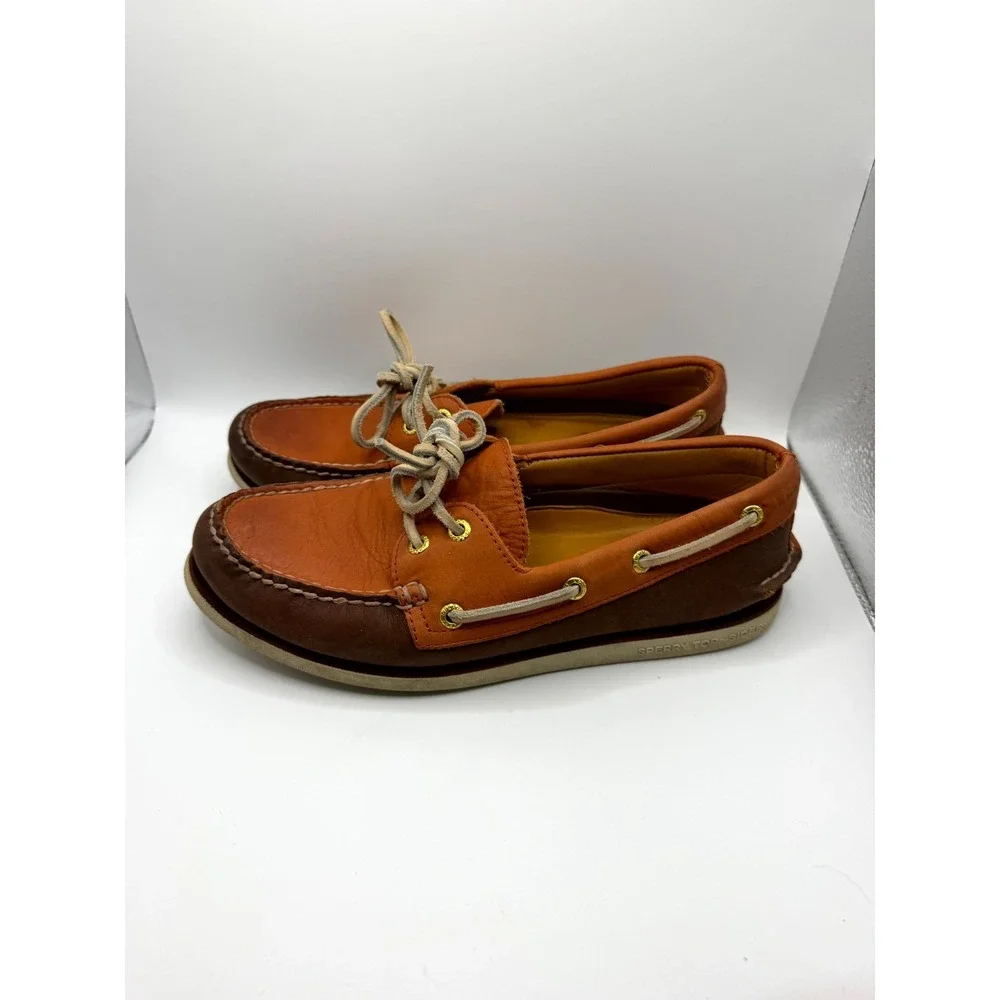 Sperry Gold Cup STS12848 Mens 8M Sneakers Rust Leather Moc Toe Casual Boat Shoes